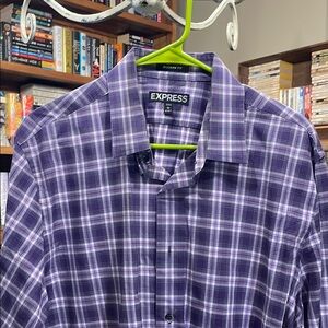 Express Purple Casual Button Down Shirt